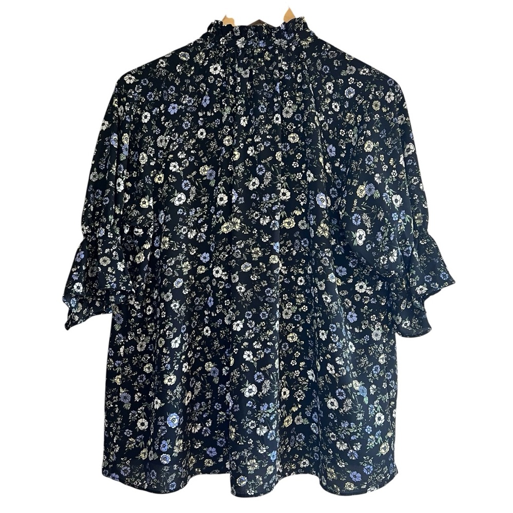 Uniqlo x Paul & Joe floral short sleeve loose fit blouse L excellent condition - Picture 8 of 14